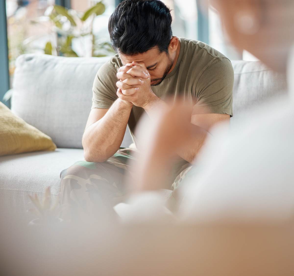 Man in a counseling session during dual diagnosis treatment in Greensboro, NC.