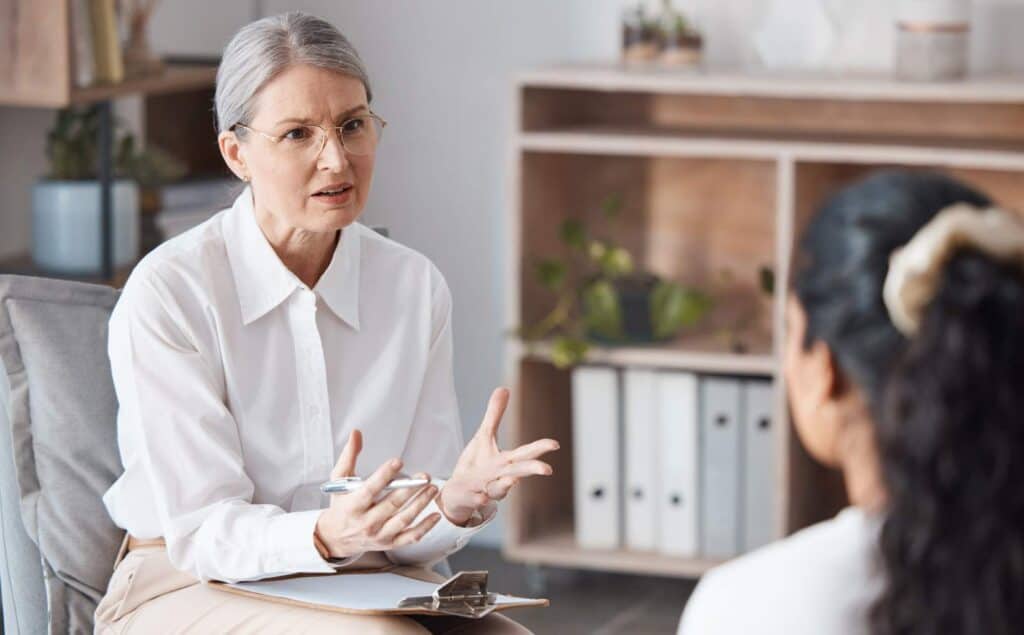 Counseling session within a mental health IOP in Greensboro, NC.