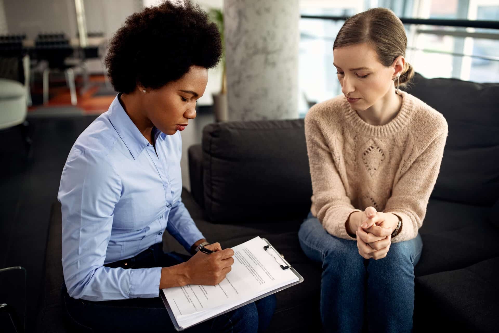 Women is getting an assessment for PTSD treatment in Greensboro, NC