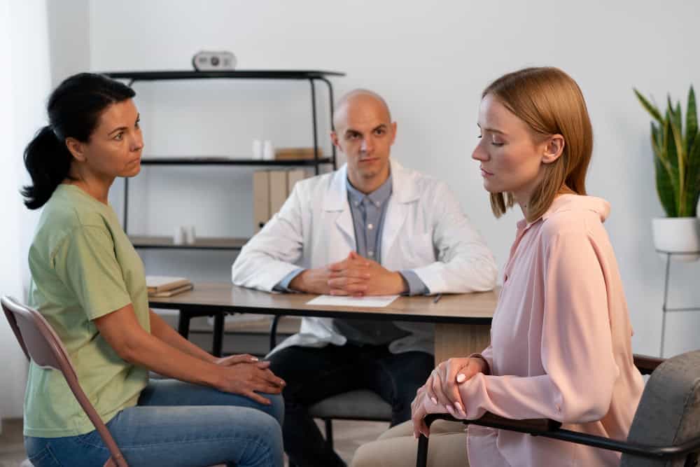 Woman receiving medical care and support during benzo addiction rehab in Greensboro, NC at 1Eleven Behavioral Health.