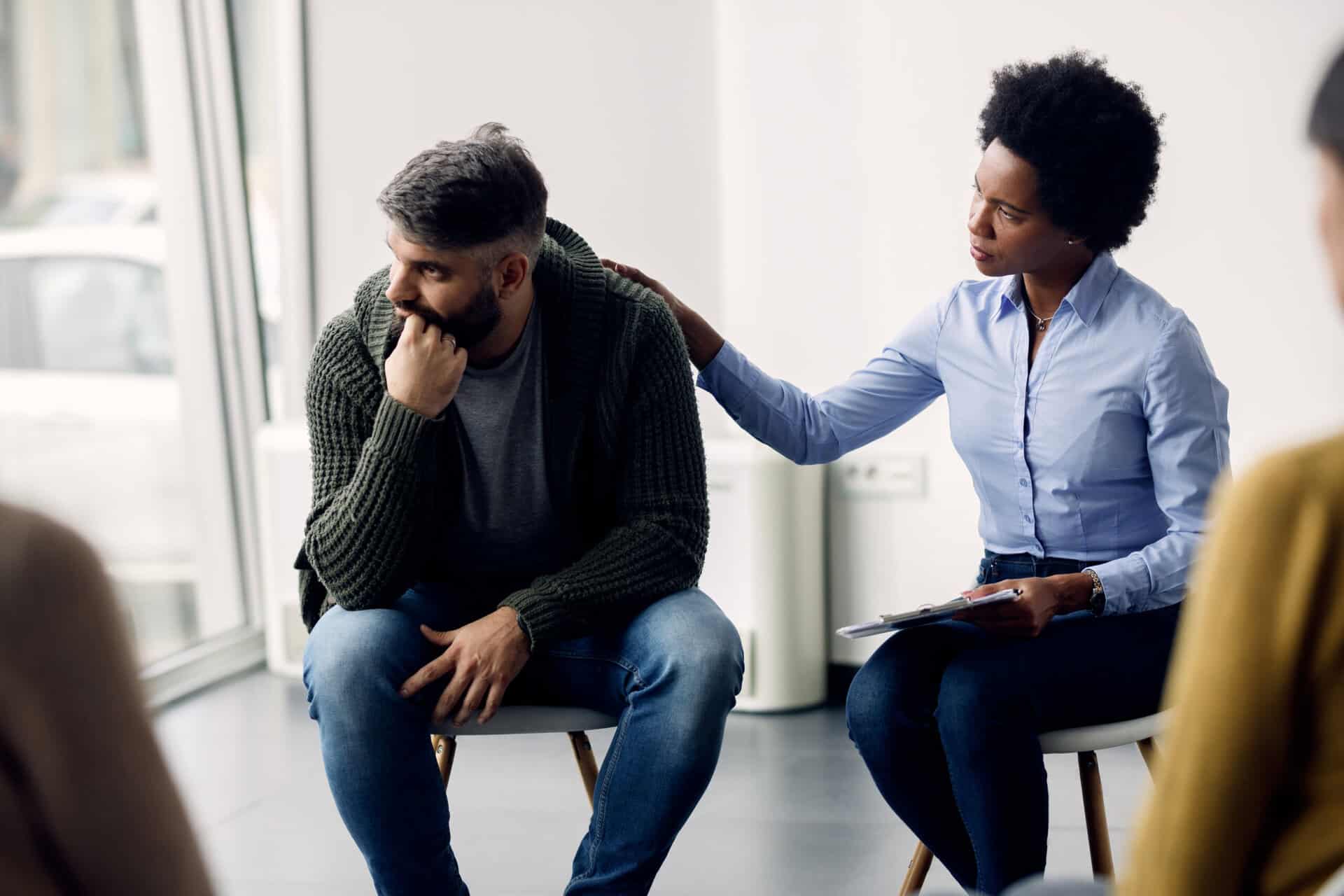 man getting help with Trauma-informed care in Greensboro, NC