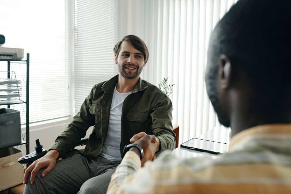 Patient greeting a psychologist during BPD therapy in Greensboro, NC at 1Eleven Behavioral Health.