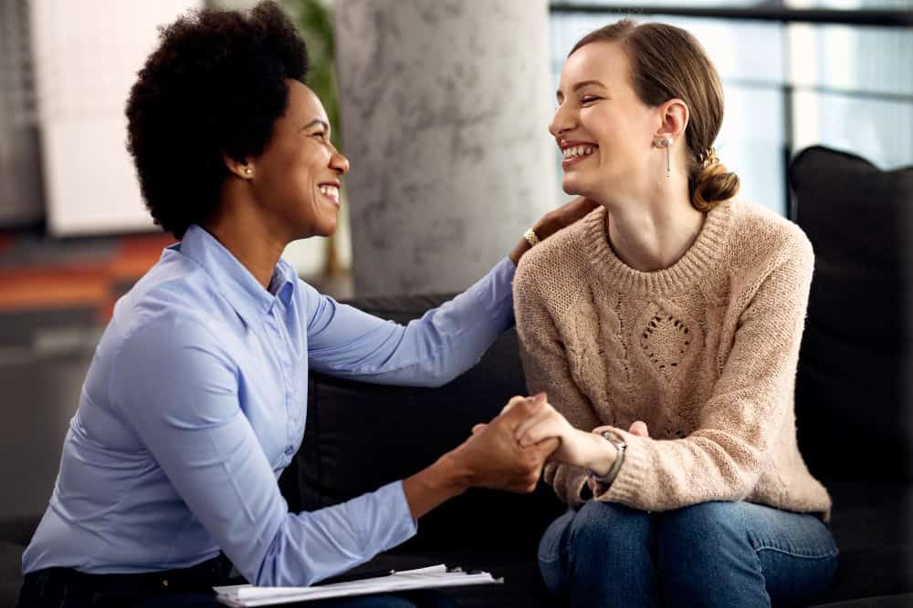 Person feeling relieved after a CPTSD therapy session in Greensboro, NC at 1Eleven Behavioral Health.